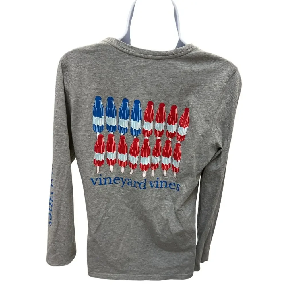 VINEYARD VINES Women M Popsicle Flag Long Sleeve Shirt 4th Of July - Picture 2 of 5